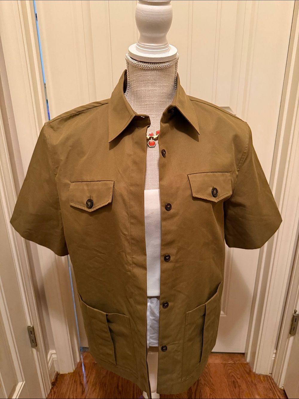 NWT Zara Short-Sleeve Military Field Jacket - Olive